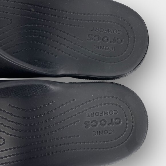 Crocs Men's Black Classic Slides Size 10 Slip On Lightweight Shoes Comfort - Picture 6 of 7